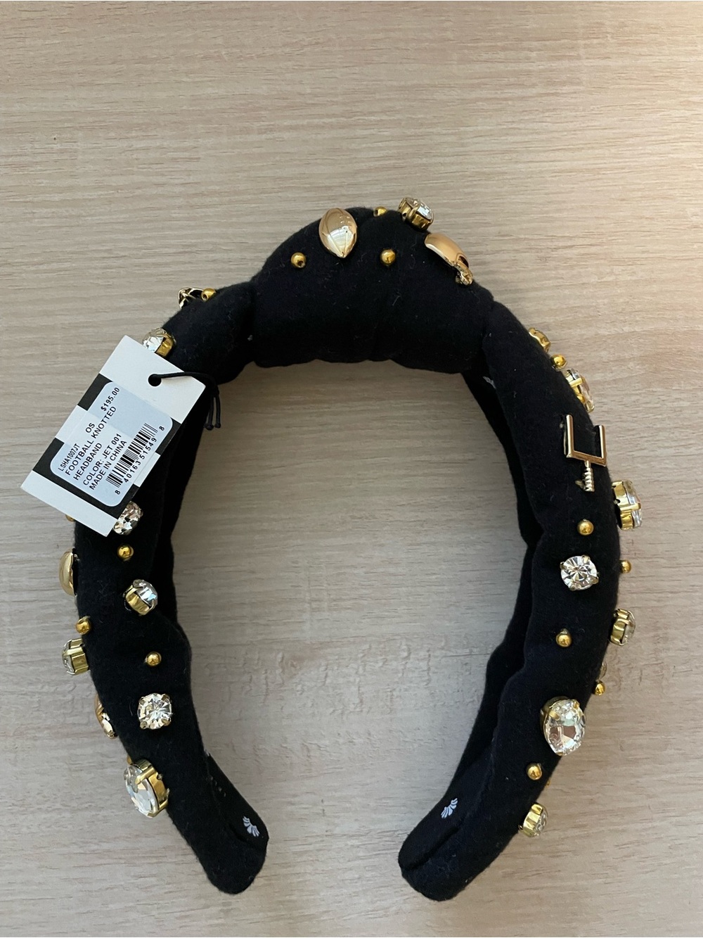 NEW Lele Sadoughi Football Superball Rhinestone Knot Headband retails for $195